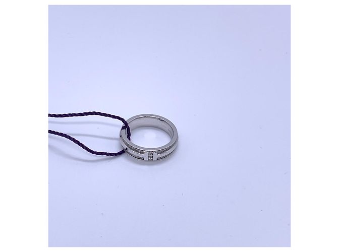 Anello Tiffany & Co T Series in oro bianco 18k e diamanti Argento - vista 6