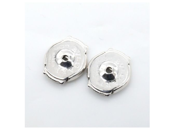 Bulgari Orecchini a lobo in oro bianco 18K e diamante Bvlgari Argento - vista 4