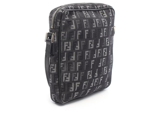 Borsa a Spalla Fendi Zucchino Marrone Nero - vista 2