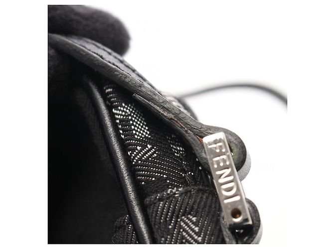 Borsa a Spalla Fendi Zucchino Marrone Nero - vista 8