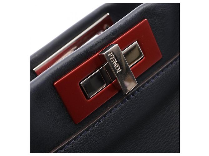 Borsa Fendi Peekaboo Regular 2-Way Blu navy - vista 9