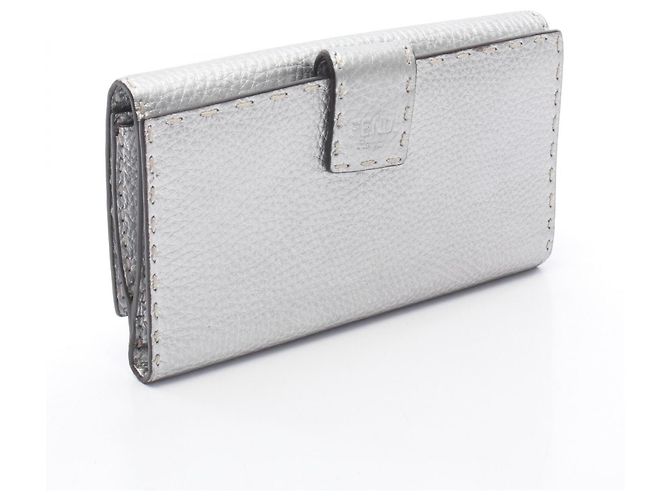 Fendi Peekaboo Selleria Bi-fold Long Wallet Silber - Ansicht 2