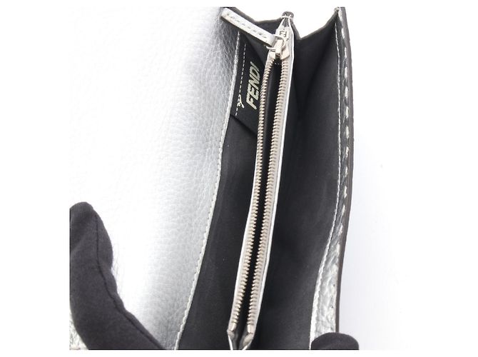 Fendi Peekaboo Selleria Bi-fold Long Wallet Silber - Ansicht 4