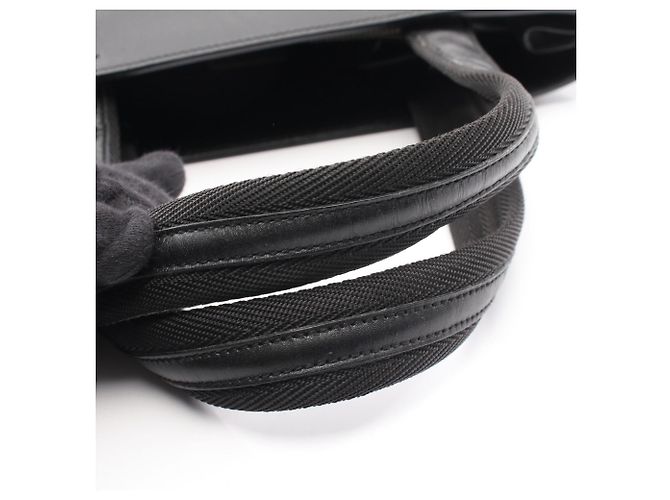 Borsa Tote Prada in pelle nera con logo Nero - vista 10