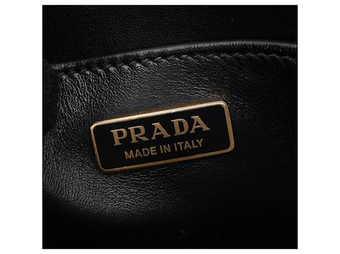 Mini borsa 2-Way in jacquard Triangolo Prada Nero Beige - vista 4