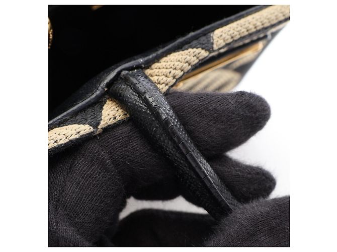 Mini borsa 2-Way in jacquard Triangolo Prada Nero Beige - vista 5