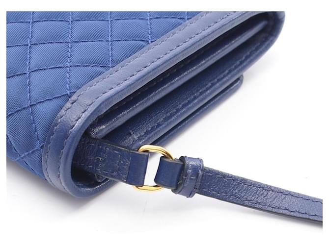 Borsa a tracolla trapuntata Prada Blu - vista 7