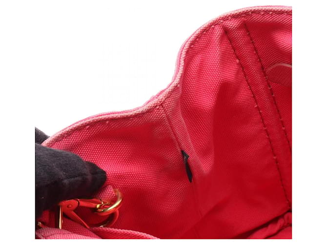 Borsa Tote Mini 2-Way Canapa Prada Rosa - vista 6