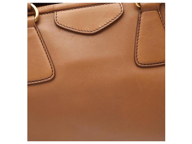 Borsa 2 Way in vitello City Prada Marrone - vista 10