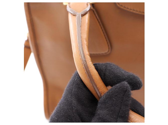 Borsa 2 Way in vitello City Prada Marrone - vista 11