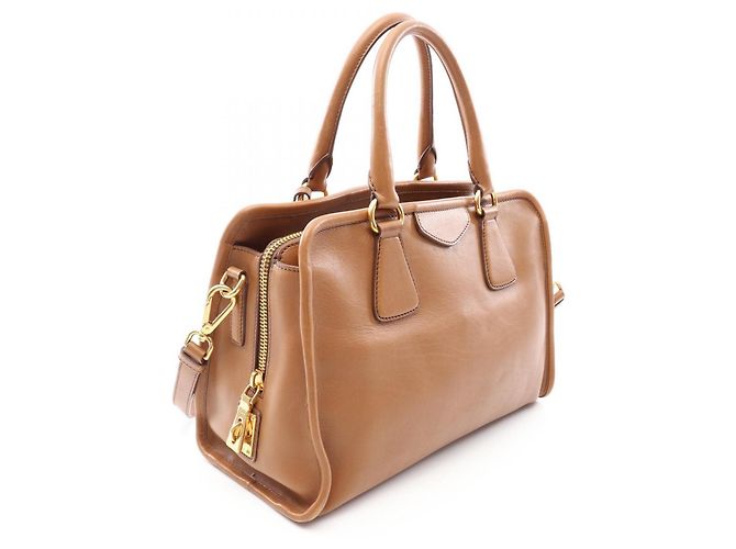 Borsa 2 Way in vitello City Prada Marrone - vista 2