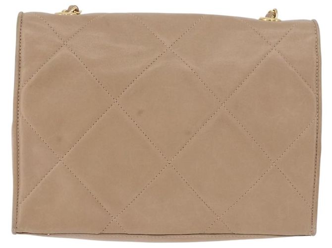 Chanel Flap Chain Leather Beige - vista 2