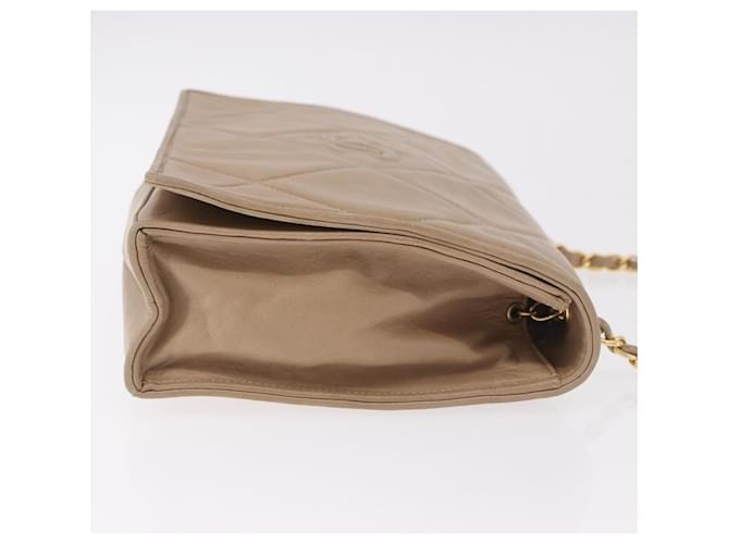 Chanel Flap Chain Leather Beige - vista 3