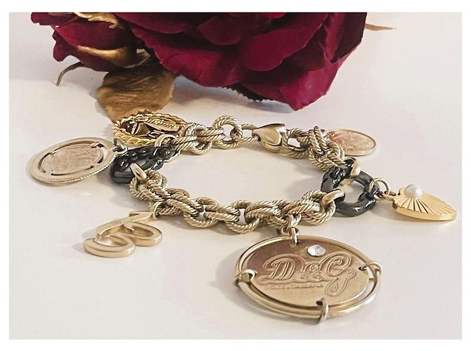 Bracciale Dolce & Gabbana Token Money placcato oro D'oro - vista 2