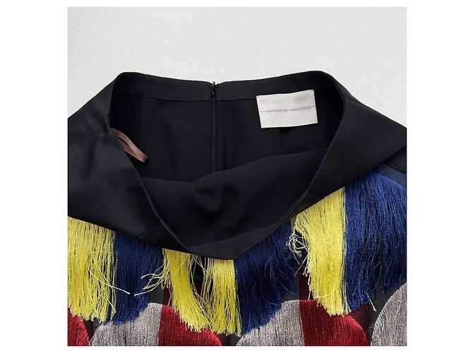 Autre Marque Marco de Vincenzo Fransenrock Resort 2016 Runway Schwarz Rot Blau Grau Gelb - Ansicht 6