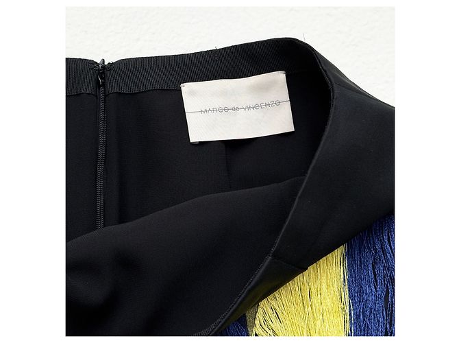 Autre Marque Marco de Vincenzo Fransenrock Resort 2016 Runway Schwarz Rot Blau Grau Gelb - Ansicht 7