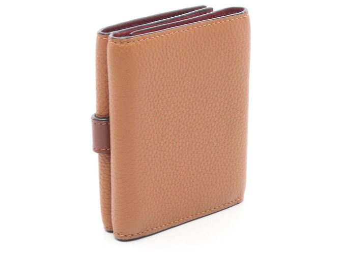 Cartera tríptica de cuero marrón Loewe Castaño - vista 2