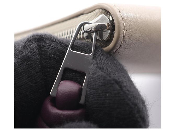 Porta-moedas com fecho de correr em pele bege Loewe - vista 7