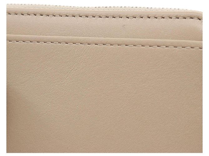 Porta-moedas com fecho de correr em pele bege Loewe - vista 9