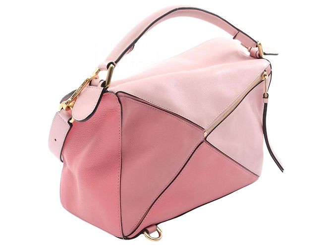 Borsa Loewe Puzzle Medium - Borsa a mano in pelle Rosa - vista 2