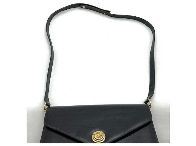 Borsa a tracolla in pelle nera Christian Dior Nero - vista 5