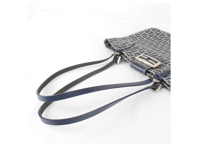 Fendi Zucchino Canvas Tote Bag in Navy Marineblau - Ansicht 5
