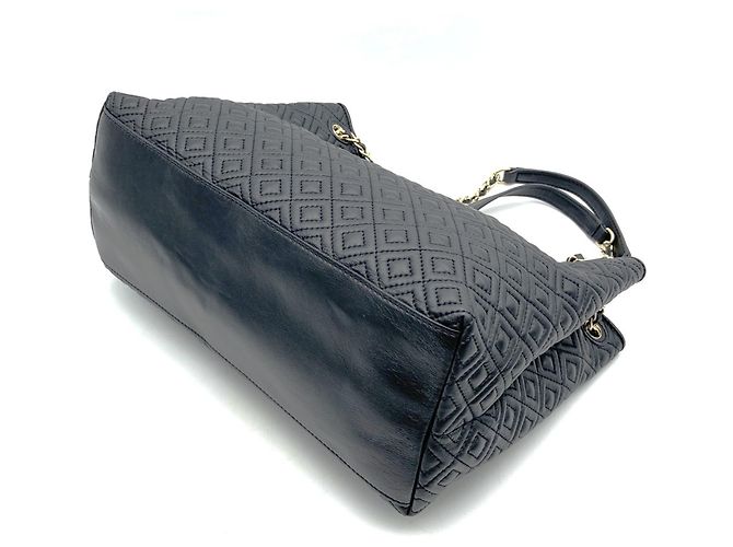 Borsa Tote in pelle nera Tory Burch Nero - vista 2