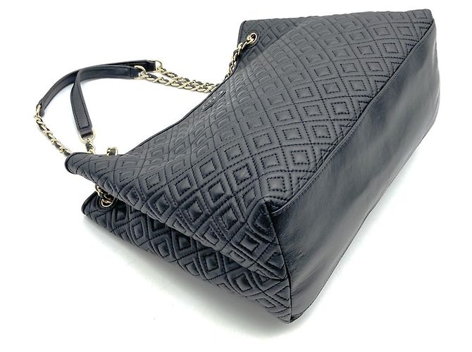 Borsa Tote in pelle nera Tory Burch Nero - vista 3