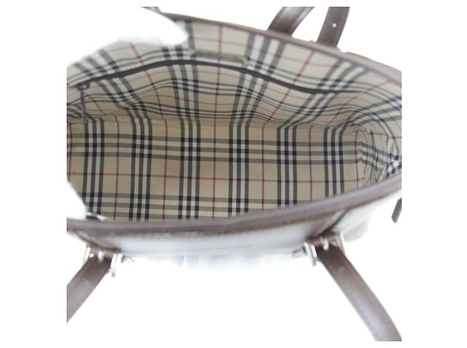 Bolsa de couro marrom Burberry - vista 7