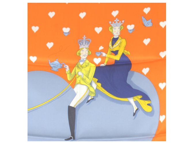 Hermès Hermes Carré 70 Teatime Seidentuch Orange - Ansicht 2