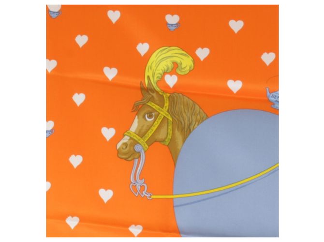 Hermès Hermes Carré 70 Teatime Seidentuch Orange - Ansicht 3
