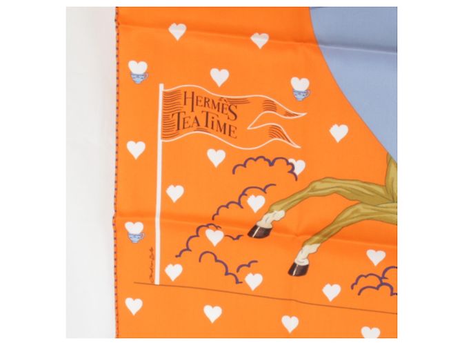 Hermès Hermes Carré 70 Teatime Seidentuch Orange - Ansicht 4