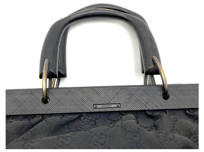 Borsa Gucci GG Canvas Nero - vista 7