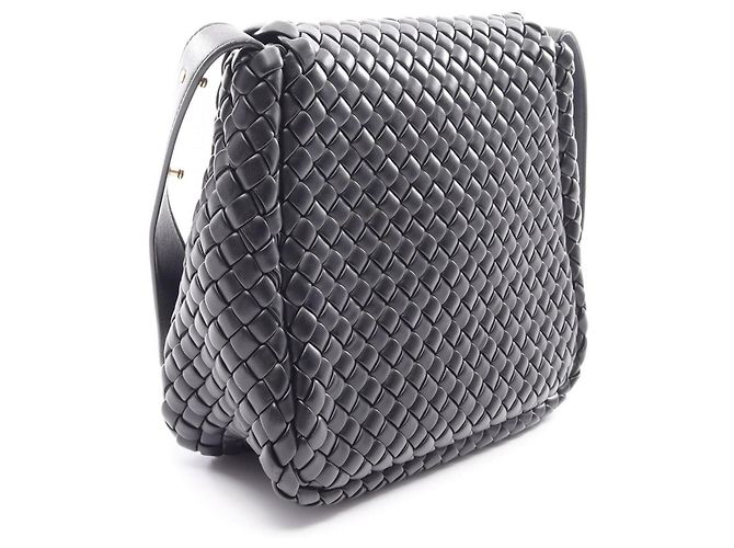 Borsa a Spalla Bottega Veneta Intrecciato Small Cobble Nero - vista 2