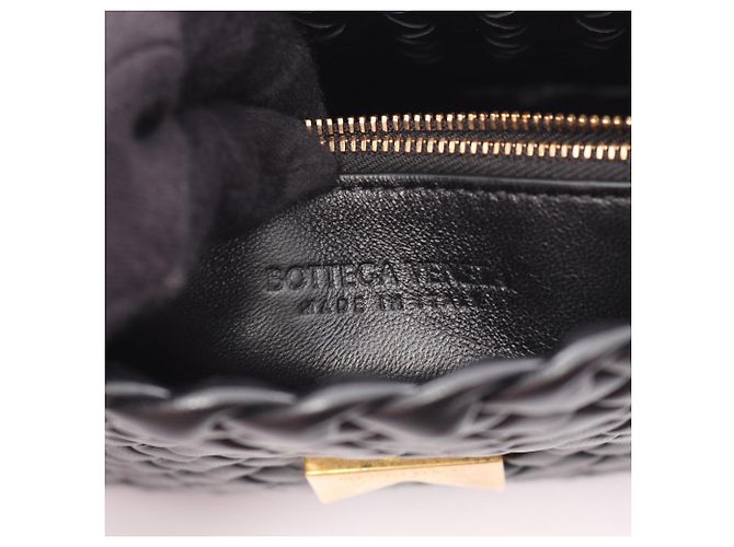 Borsa a Spalla Bottega Veneta Intrecciato Small Cobble Nero - vista 4
