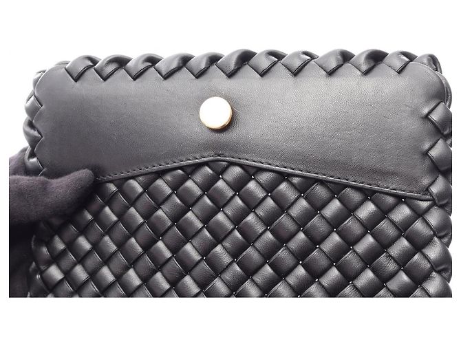 Borsa a Spalla Bottega Veneta Intrecciato Small Cobble Nero - vista 6