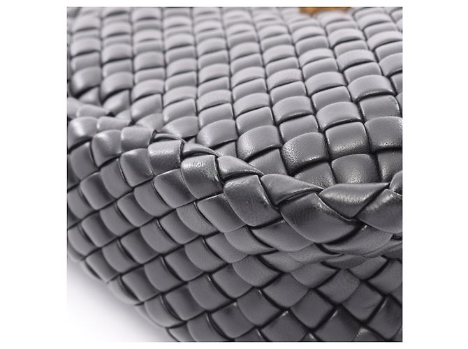 Borsa a Spalla Bottega Veneta Intrecciato Small Cobble Nero - vista 7