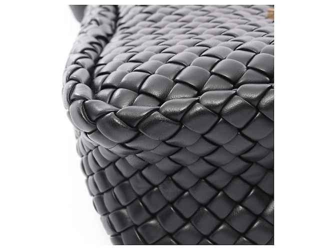 Borsa a Spalla Bottega Veneta Intrecciato Small Cobble Nero - vista 8