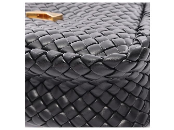 Borsa a Spalla Bottega Veneta Intrecciato Small Cobble Nero - vista 9