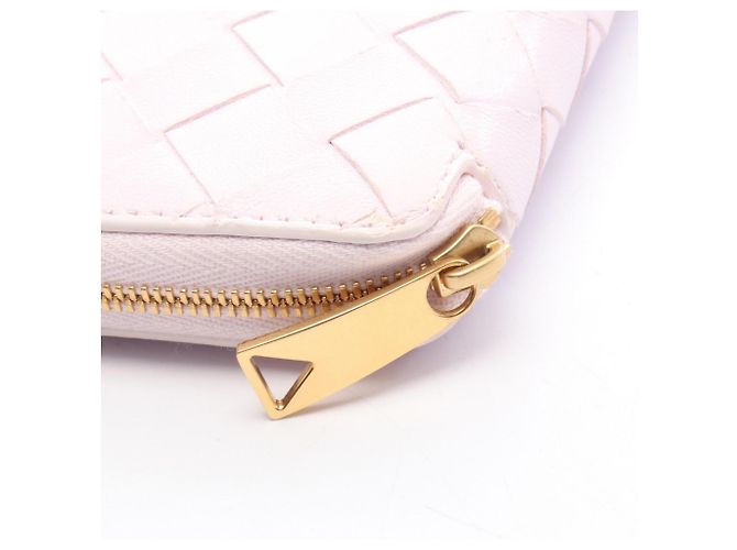 Cartera de cuero rosa de doble pliegue Bottega Veneta - vista 10