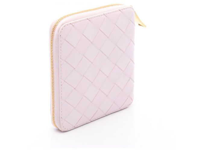 Cartera de cuero rosa de doble pliegue Bottega Veneta - vista 2