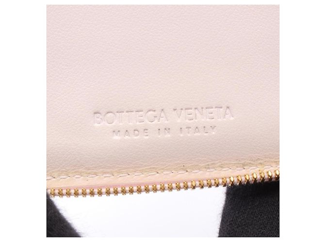 Cartera de cuero rosa de doble pliegue Bottega Veneta - vista 4