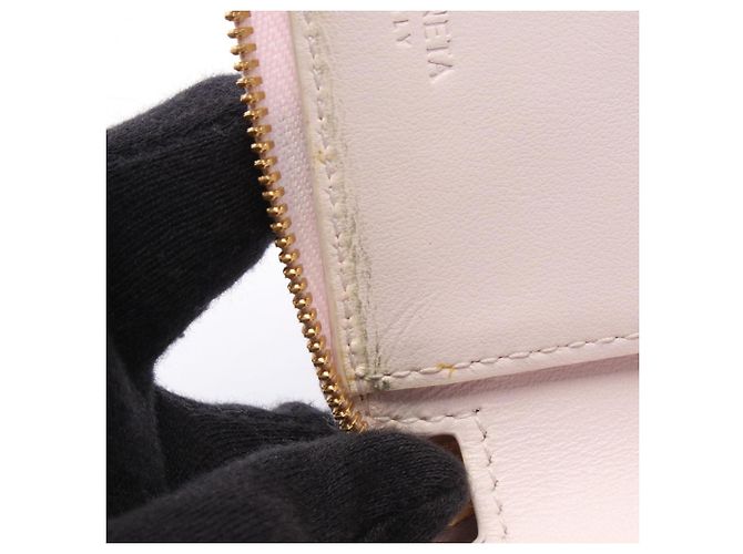 Cartera de cuero rosa de doble pliegue Bottega Veneta - vista 7