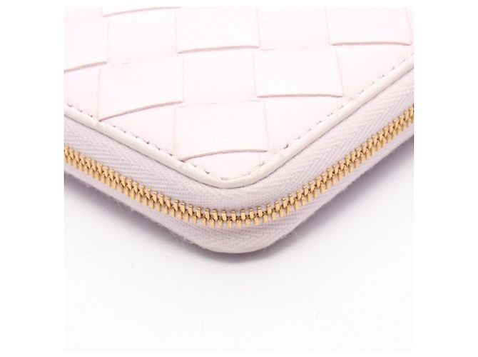 Cartera de cuero rosa de doble pliegue Bottega Veneta - vista 9