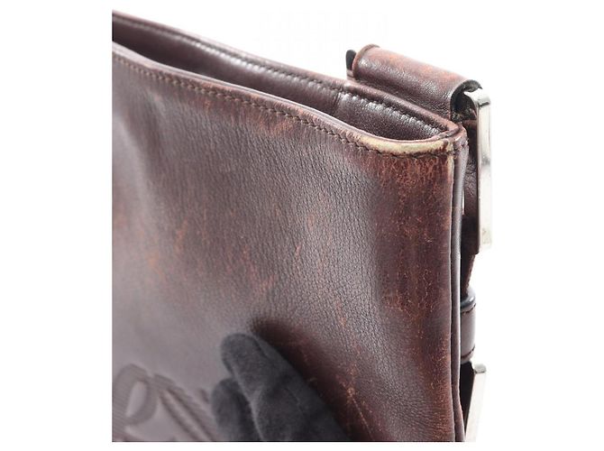 Borsa a Spalla Loewe Anagram Marrone - vista 8
