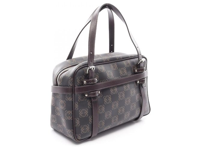 Borsa Loewe Anagram Marrone Nero - vista 2