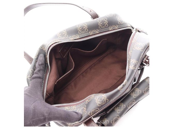 Borsa Loewe Anagram Marrone Nero - vista 3