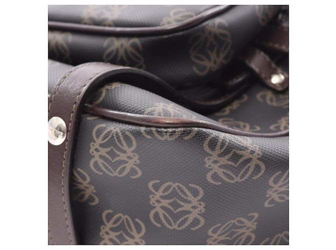 Borsa Loewe Anagram Marrone Nero - vista 8