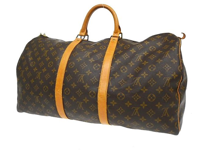 Borsa Keepall Louis Vuitton Monogram Canvas 55 Marrone - vista 2