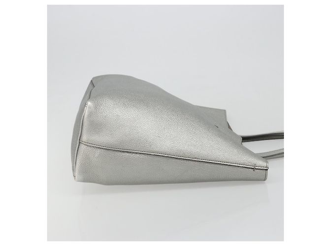 Vintage Prada Leder Tote Silber - Ansicht 3